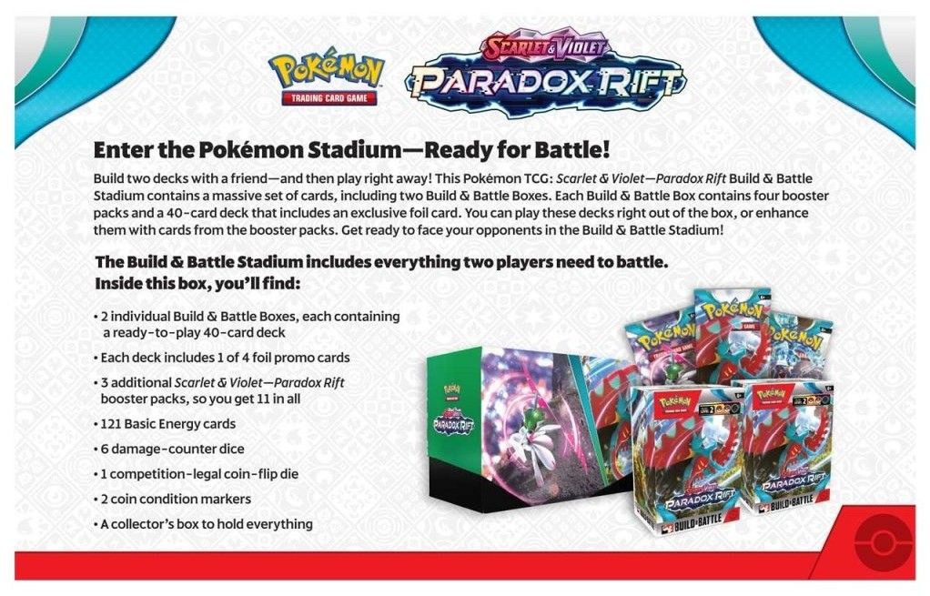 Pokemon - Scarlet & Violet 4 Paradox Rift - Build and Battle Stadium Box