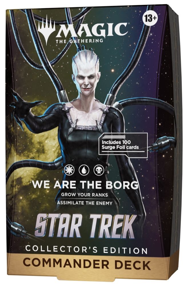 Deck Collector's Edition Magic The Gathering Star Trek We Are the Borg, cutie cu 100 de cărți Surge Foil, disponibil în precomandă la Arcana Inn