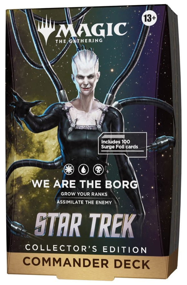 Deck Collector's Edition Magic The Gathering Star Trek We Are the Borg, cutie cu 100 de cărți Surge Foil, disponibil în precomandă la Arcana Inn