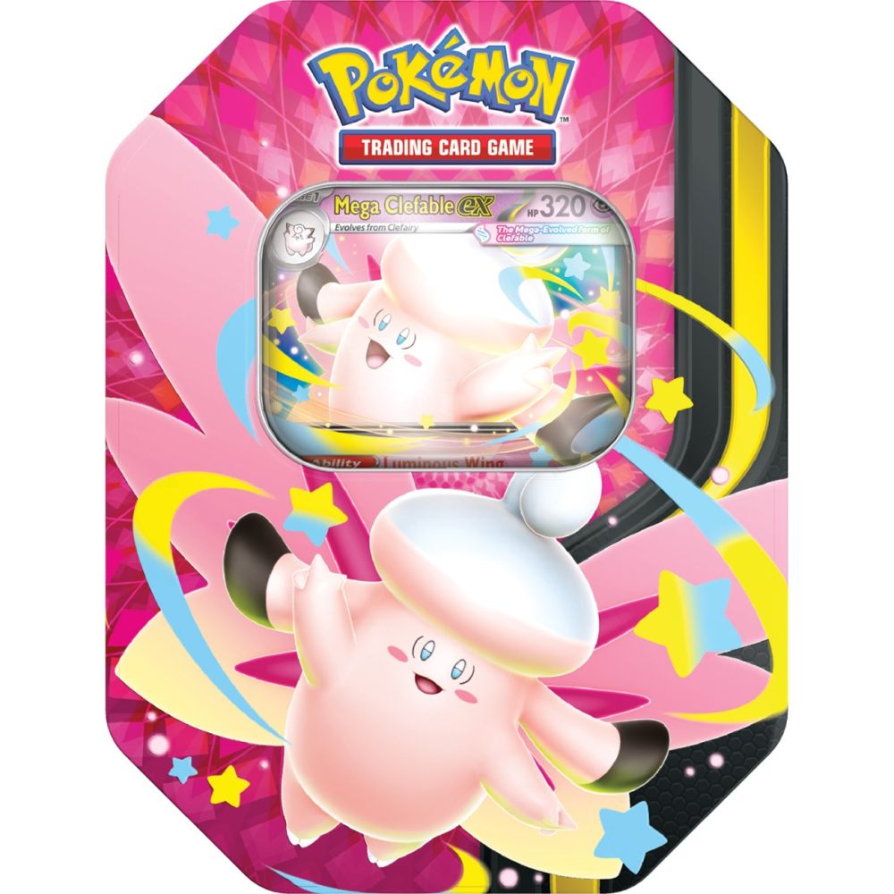 Pokemon Mega Moonlit Tin Mega Clefable ex - promo foil si 4 boostere | Arcana Inn