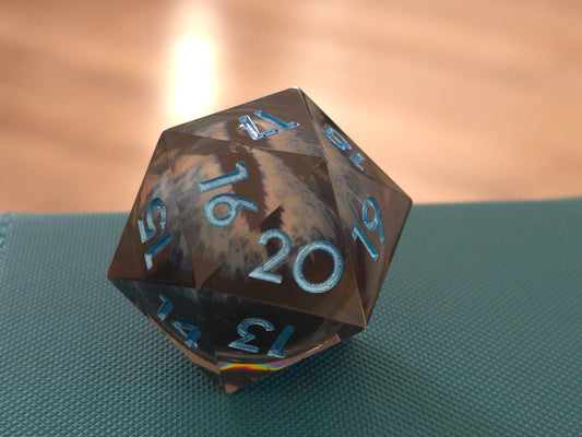 Zar D20 33mm Dragon's Eye Blue