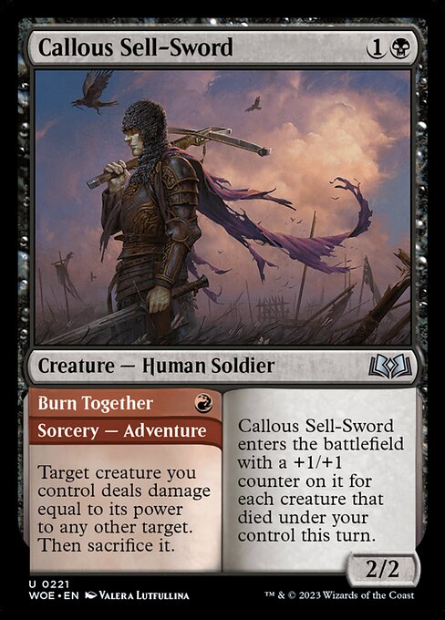 Callous Sell-Sword // Burn Together 221 Foil