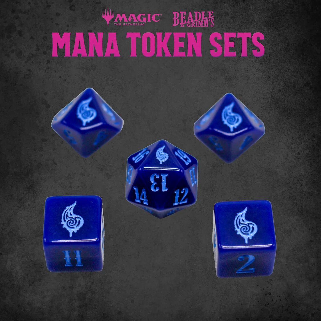 Magic the Gathering Dice and Token Pack:  Blue Mana
