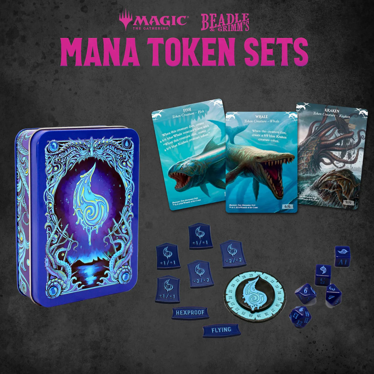Magic the Gathering Dice and Token Pack:  Blue Mana