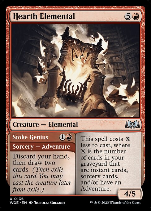 Hearth Elemental // Stoke Genius 136 Foil