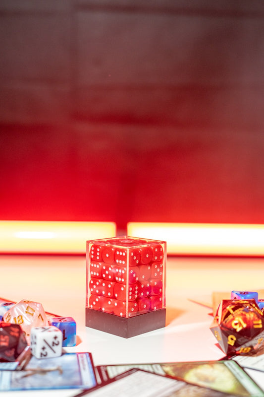 Cheesex Red/White Opaque Dice